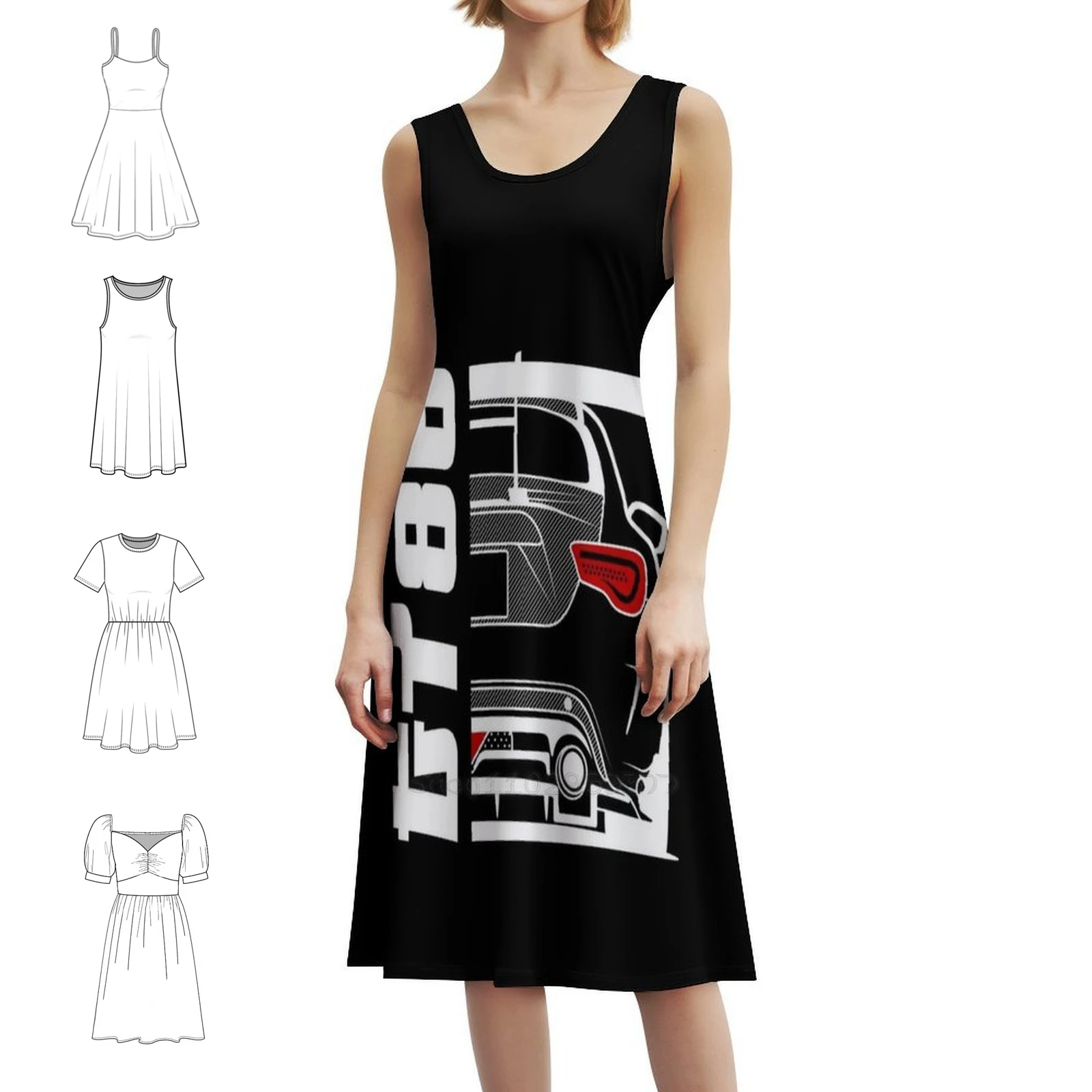 Gt86 Tuned Rear Korean Style Casual Dress For Women Simple Daily Office Lady Dresses Gt86 Gr86 86 Hachiroku Tuned Tuning