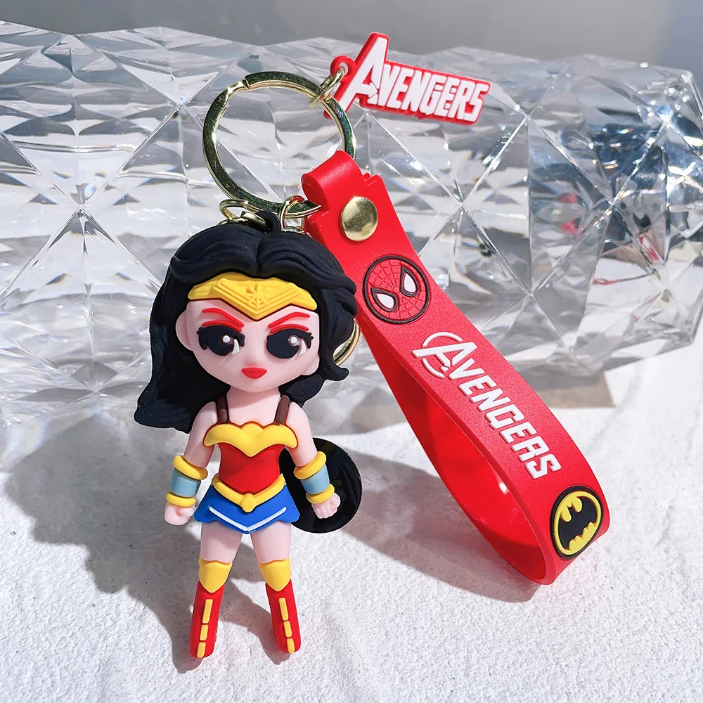 Superhero keychain Ugly Wonder Woman Catwoman Keychain Suicide Squad Harley Quinn action figure pendant