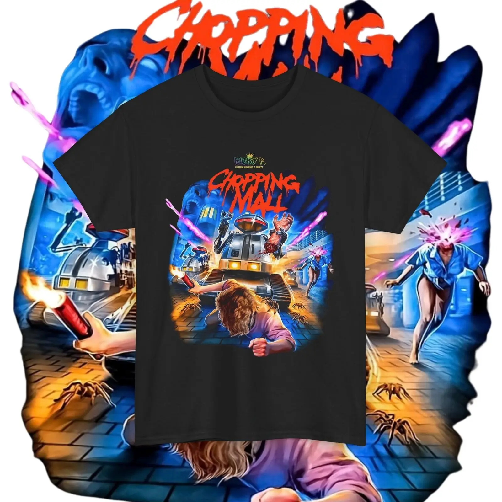 

Chopping Mall R 1986 Movie T Shirt Horror Unisex Heavy Cotton Tee