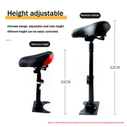 For KUGOO M4 Electric Skateboard Saddle Scooter Foldable Height Adjustable Shock-Absorbing Folding Seat  Replace Accessories