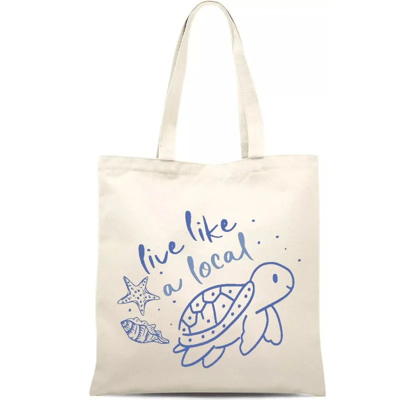 Grow Freely Bloom Wildly Mixed Wildflower Letter Art Print Canvas Tote Bag Positive Inspirational Daily Shoulder Handbag