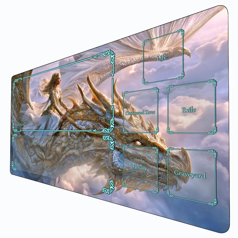 

Игровой коврик Magic: The Gathering «Позолоченный Дракон и Принцесса», нескользящий, прочный, 35x60 см, для командных игр, для TCG