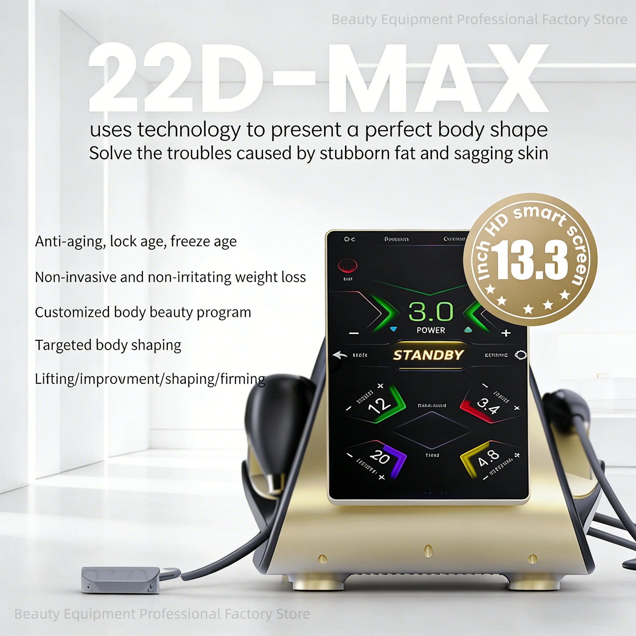 

2 in 1 Face Lift 22d Max HIFU Skin Tightening Salon Equipment with Face Body Tightening Function Professional