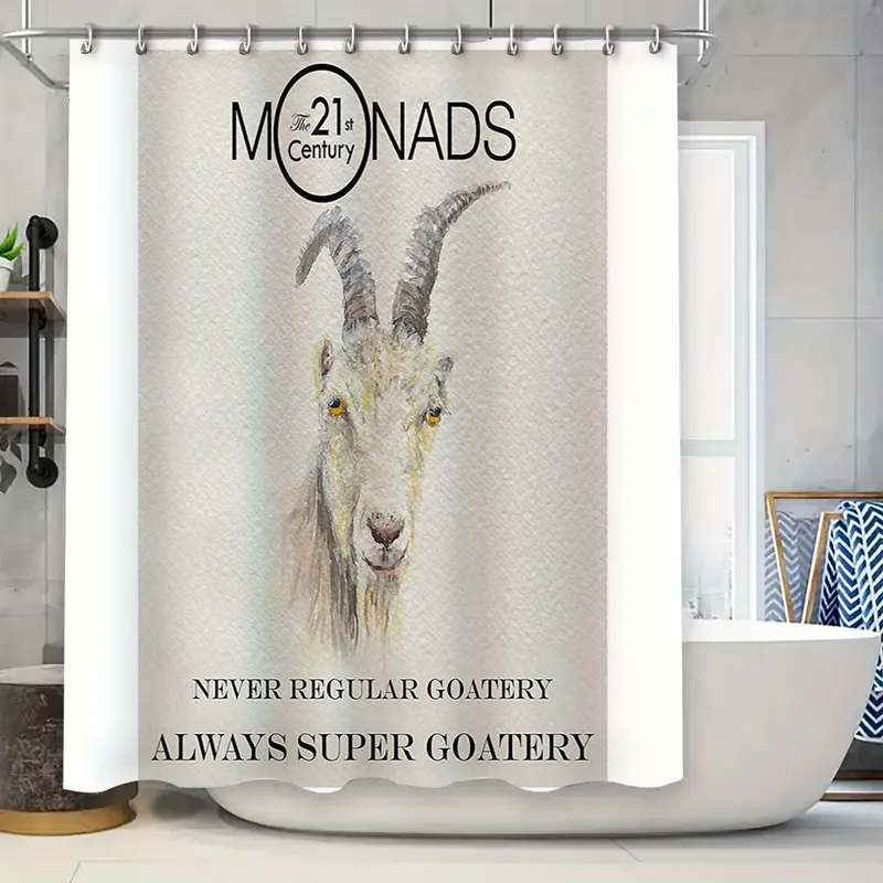 

Rustic Farmhouse Goat Shower Curtain Mountain Animal Nature Decor Bathroom Set Vintage Countryside Scenic Wall Art