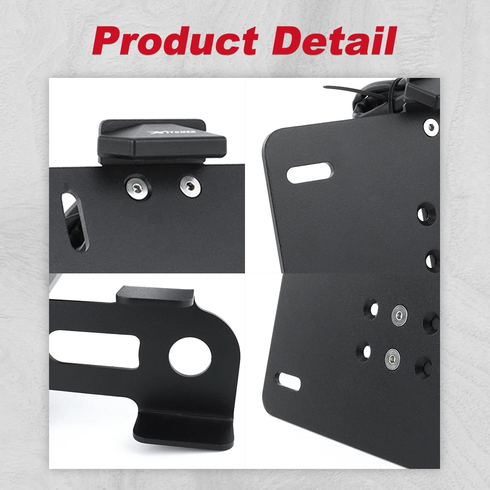 Motorcycle Side Mount License Plate Holder Bracket Z125 Pro 2017 2018 2019 2020 2021 2022 2023 2024 2025 For Kawasaki view 4