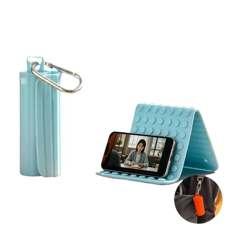 (BF06)Freely Shaping Silicone Phone Holder Foldable Portable Bendable Multi Angle Adjustable Universal Desktop Phone Stand view 5
