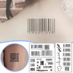 Tattoo Sticker Waterproof Body Art Sex Waterproof Temporary Tattoos For Men And Women Individuality 3D Barcode Design