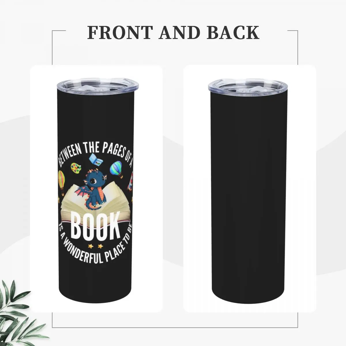 Between The Pages Of A Book Stainless Steel Tumbler Vacuum Insulated Mug Thermal Cold Cups Straws With Lid 20oz