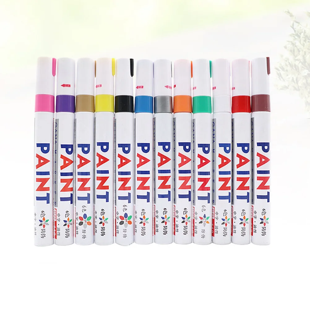 

12Pcs Car Paint Scratch Repair Marker Pen Tire Lettering Touch Up Concealing Pen Rust Prevention Automotive Touch-Up Paint