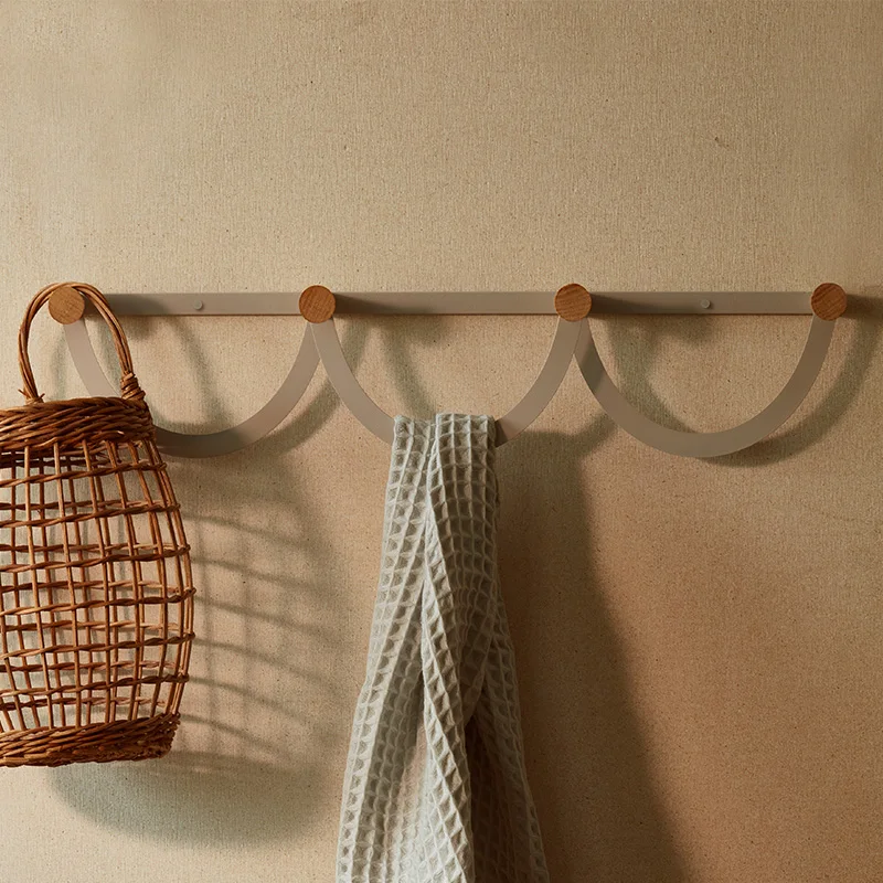 Coat rack wall perforated coat hook