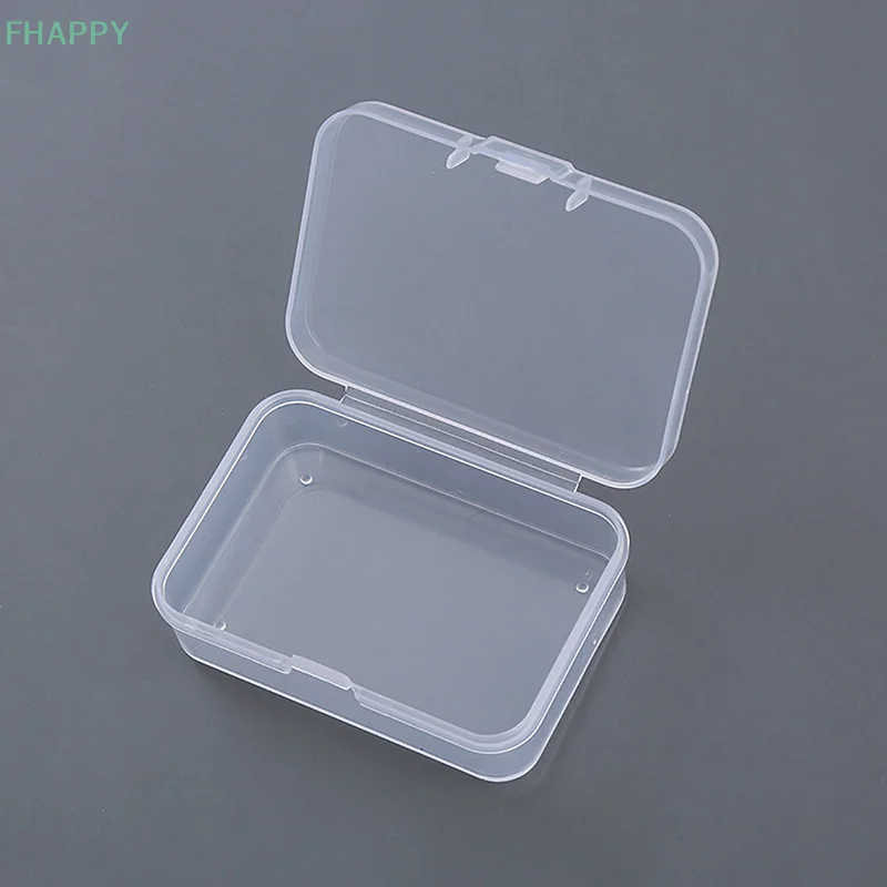2 szt. Przezroczyste kwadratowe etui na plastikowy pojemnik do przevhowywania z pokrywą pudełko na biżuterię, przenośny pojemnik na rozmaitości dla kolczyki z koralikami Organizer na biurko