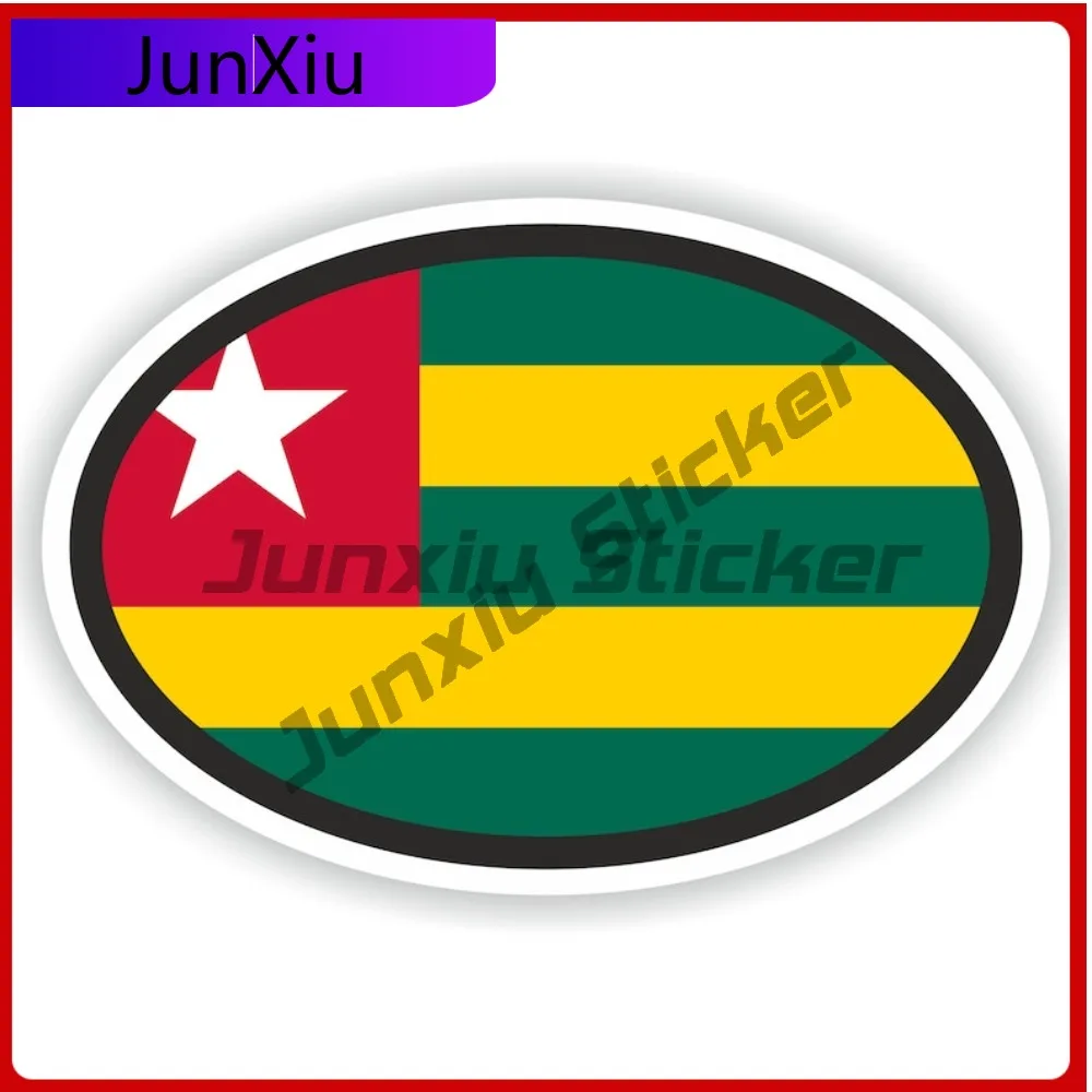 

Togo Oval Flag Sticker Waterproof Decals Scratch Cover Sticker Car Decoration Vintage Decals Front Bumper Sticker Funny Decorati
