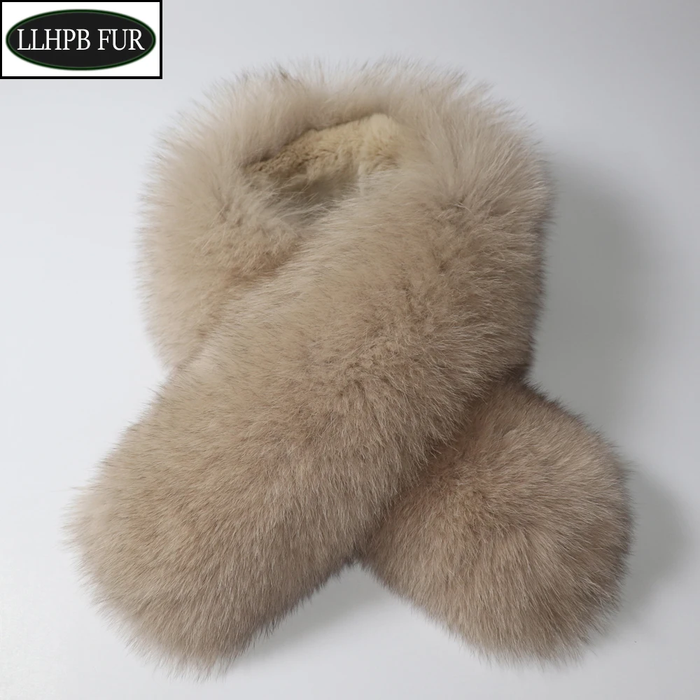 

Luxury Fox Fur Scarf Collar For Women Winter Keep Warm 100% Real Fox Fur Scarves Female Fashion Fluffy Natural Fox Fur Muffler