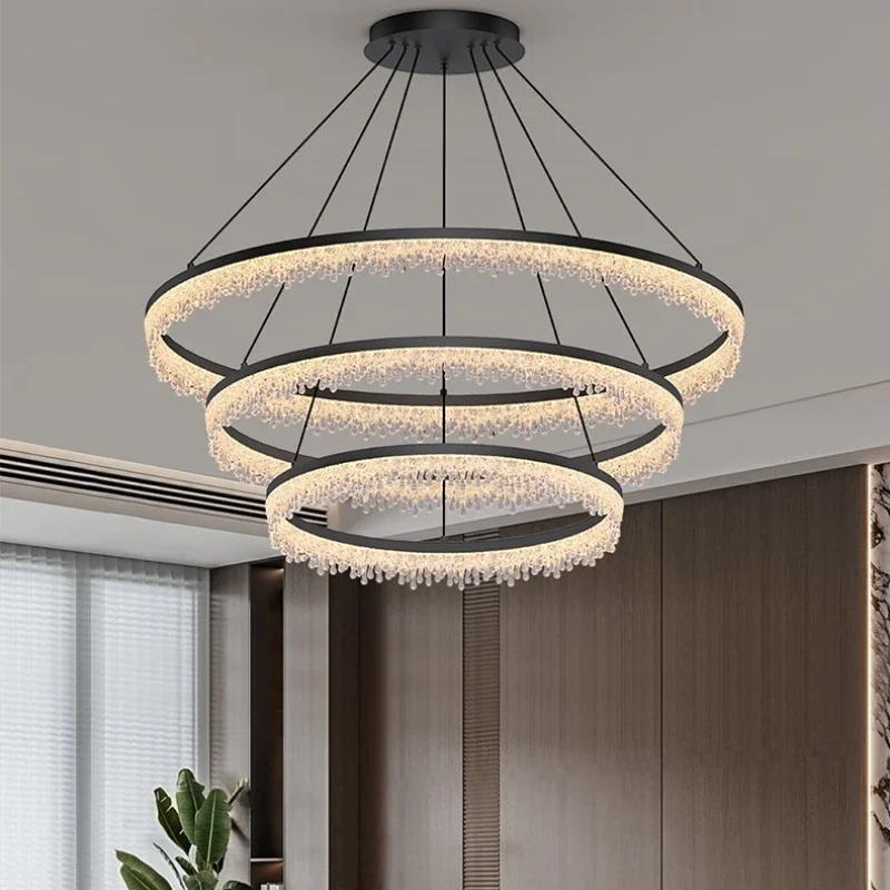 

Modern Luxury Ring Chandelier Living Room Center Table Bedroom Kitchen Island Designer Home Decoration Lusters Hanging Lamp