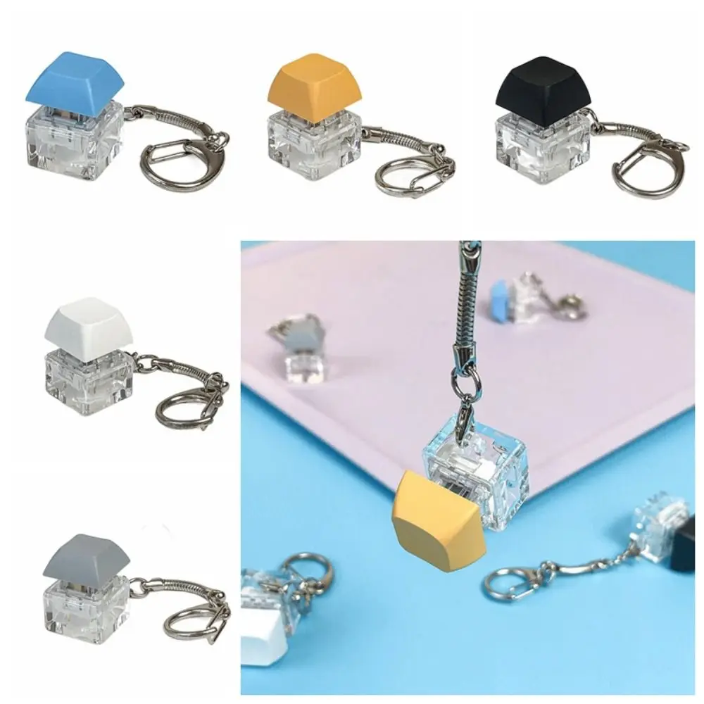 Click Button Fingertip Button Keychain ABS Keyboard Switche Mechanical Switch Keychain Without LED Light Funny