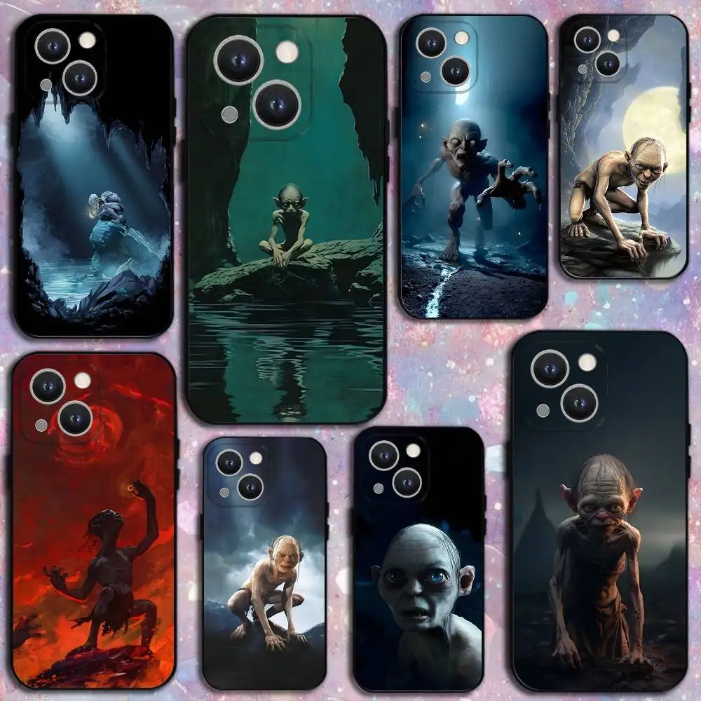 

L-Lord of the R-Rings Gollum Phone Case For iPhone 16,15,14,13,12,11 Plus,Pro Max,XS,X,XR,SE,Mini,8,7,Soft Silicone Black Cover