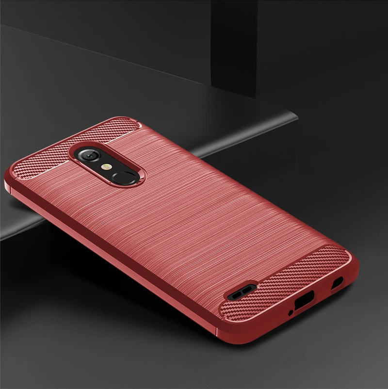 For LG X4 Plus X4+ Silicone Case Carbon Fiber Back Cover for lg x4 k30 Phoenix Plus LG Harmony 2 Soft Shockproof Phone Case