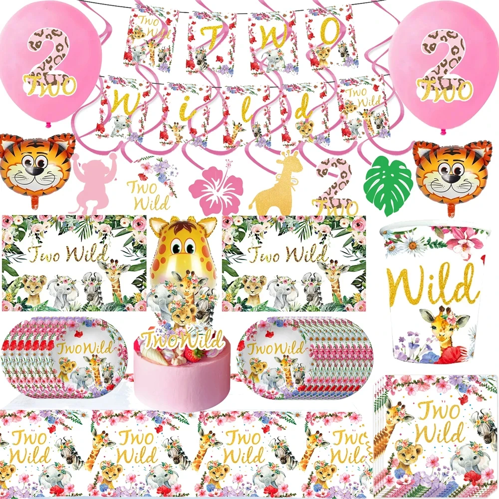 

Wild Animal Party Disposable tableware banner tablecloth suitable for various occasions such as birthday parties game parties