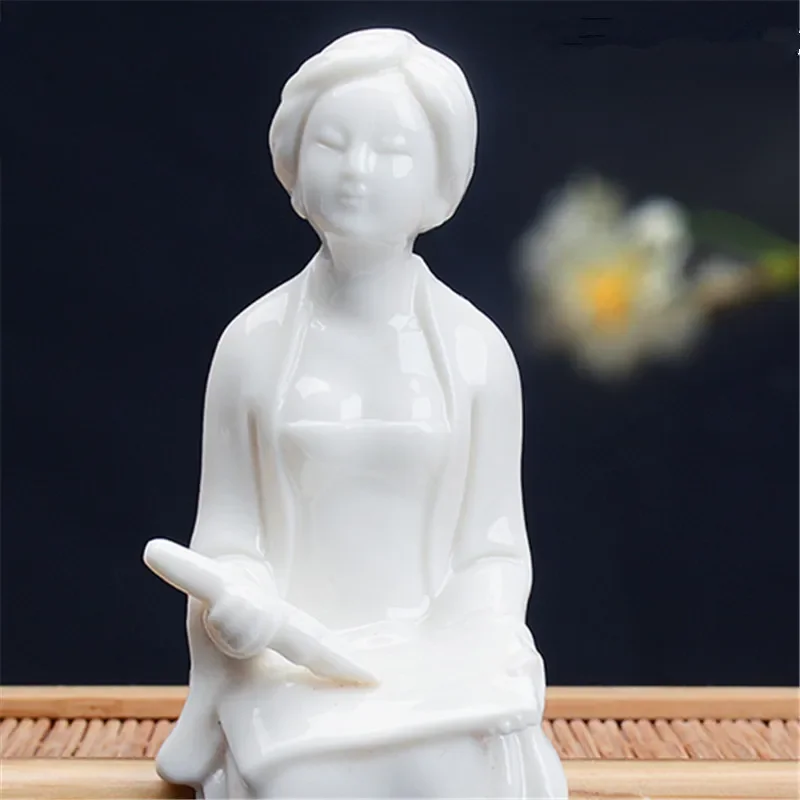 The Beautiful Lady White Porcelain Classical Home Furnishings Desk Living Room Ornaments Ceramic Crafts Home Decore Figurines