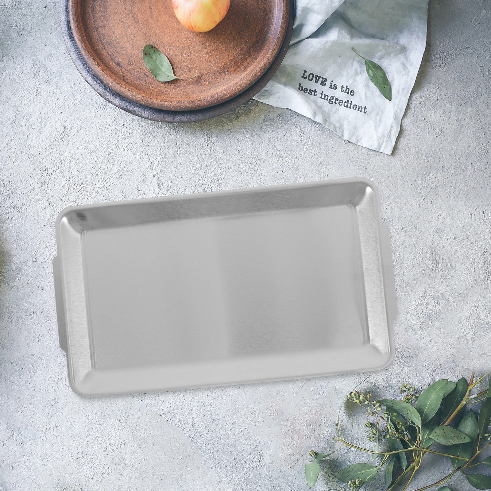 

Stainless Steel BBQ Grill Tray Roasting Oven Plate Baking Hotpot Dessert Serving Meat Display Durable Heat Resistant Easy Clean