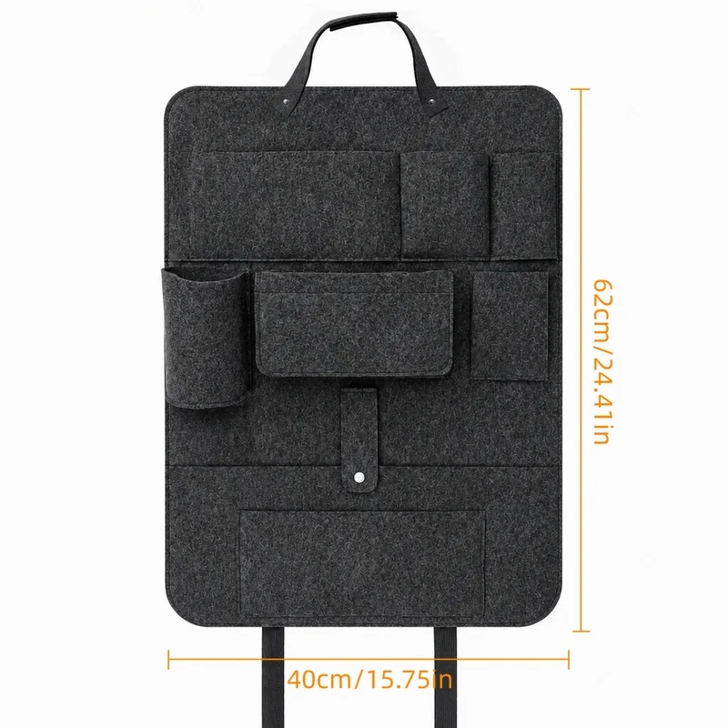 No Standard Model1 One Pack Dark gray felt car seat back storage bag，Multi-pocket hanging storage bag，Universal rear seat storag