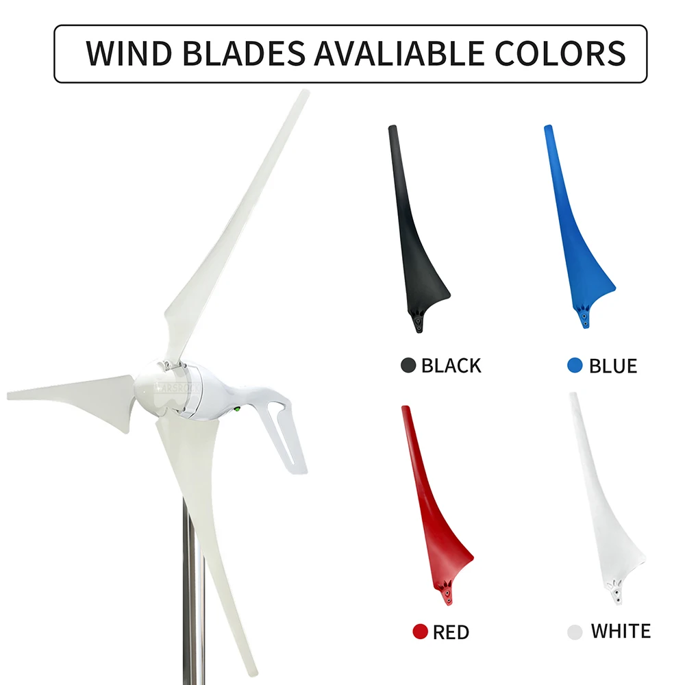 Mars Rock 400W 12V /24V Wind Turbine Gennerator 3 or 5 Blade /LED Indicate Light With Free WT060 Charge Controller