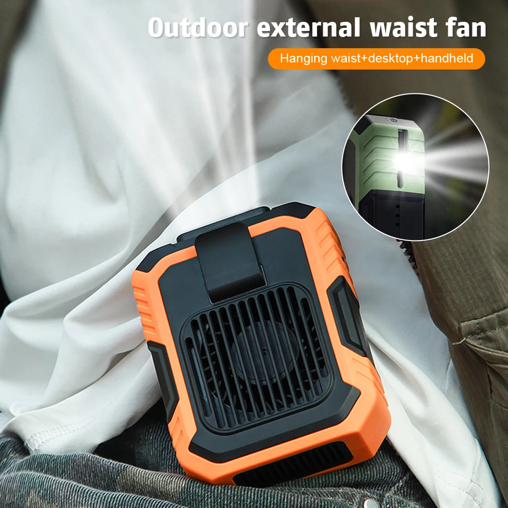 

Portable Clip Waist Fan USB Rechargeable Hanging Neck Fan 4000mAh Mini Electric Fan For Outdoor Sports Camping Hiking Running