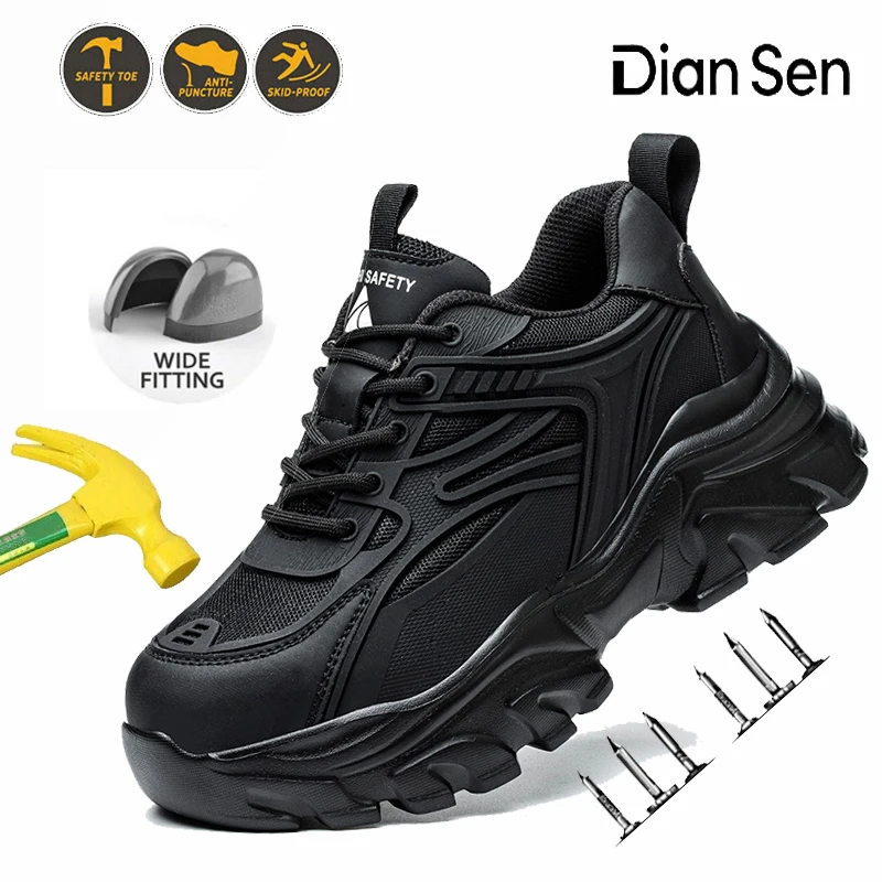 

Professional Women's Work Shoes - Lightweight Steel Toe Safety Boots with Rotary Button & Advanced Anti-Puncture Protection Pink