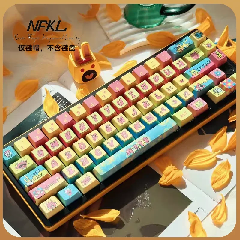 

Original factory height monster block PBT full five-sided sublimation custom keyboard keycap 132 keys