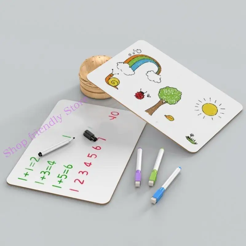 1/3/6 PCS لوحة رسائل السبورة المزدوجة من جانب الألواح البيضاء الصغيرة لوحة كتابة سهلة الاستخدام لمدرسة Office