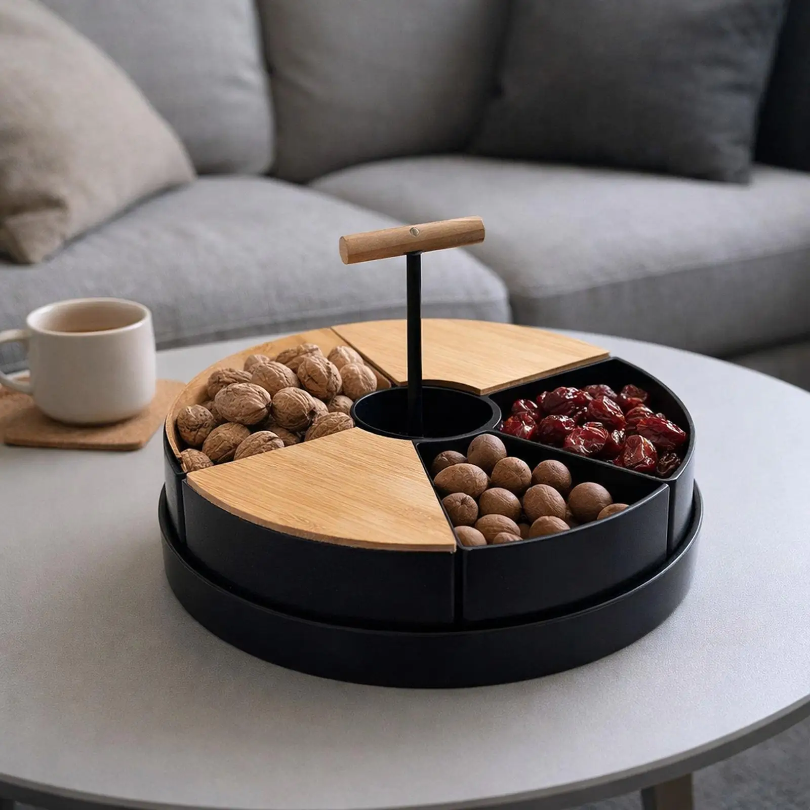 Divided Tray Dessert Serving Dish Multi Section Storage Elegant Tray for Sweet Table Decorations and Home Hospitality