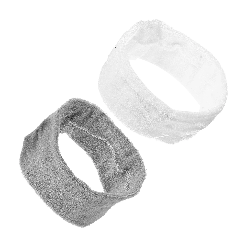

2pcs Sports Headbands Elastic Sweatbands Men Women White Gray Moisture Absorption Gym Yoga Running Workout Anti-Slip Comfortable