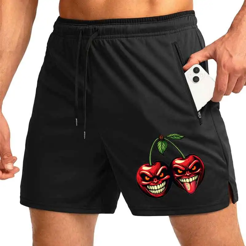 

Summer Men's Elastic Waist Shorts Men Outdoor Leggings Print Leisure Harajuku Style Jogging Shorts Slim Work Casual Shorts