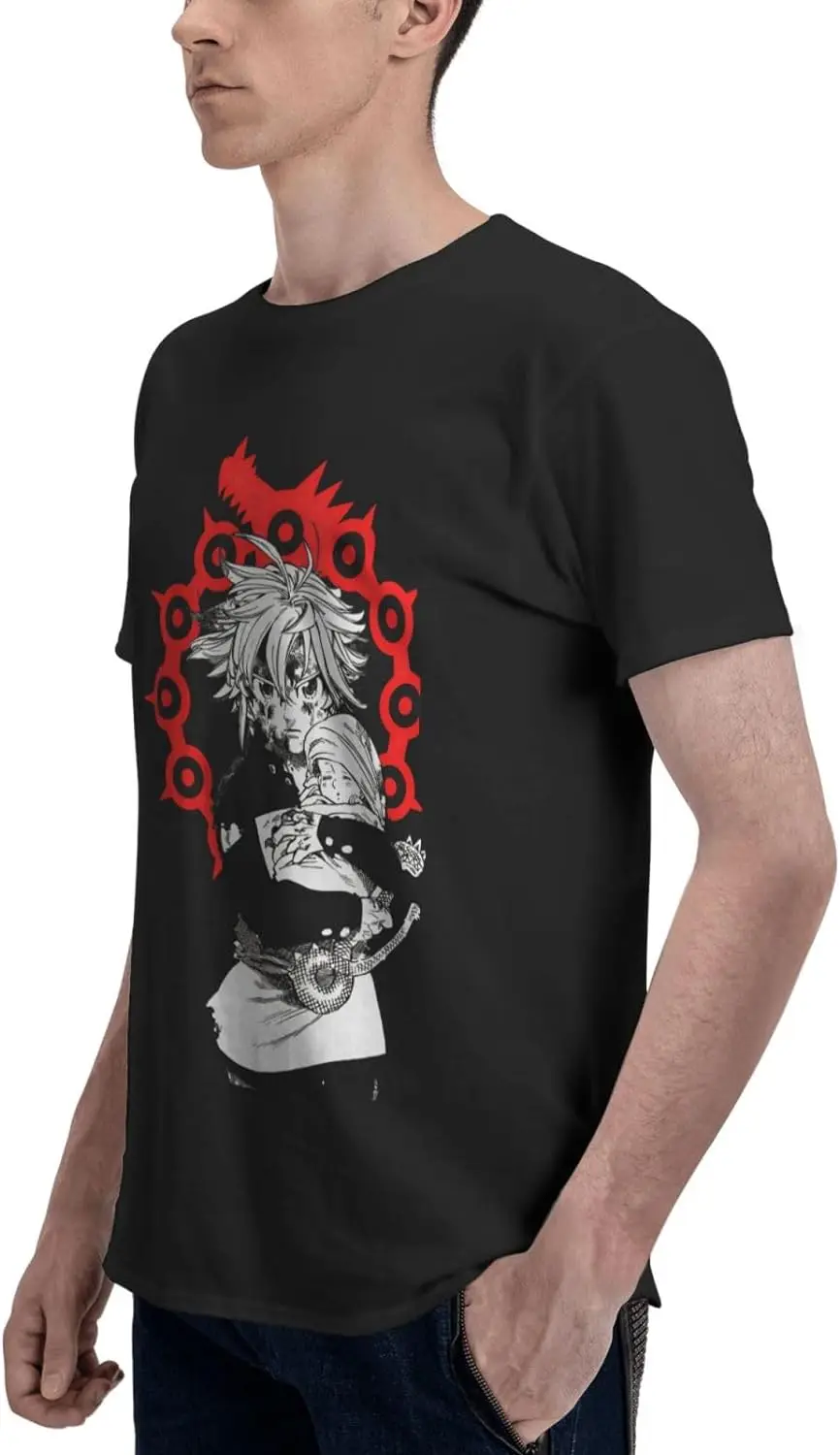 Unisex Daily Wear Anime Cotton T-Shirt Men Women Crew Neck Adult Shirt