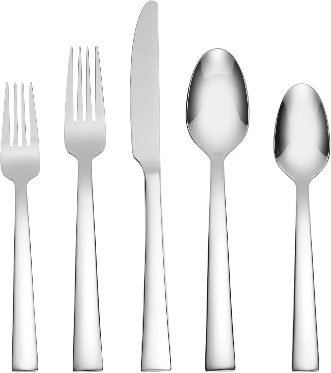 

45-Piece Flatware Set for 8, 18/0 Stainless Steel, Elegant Modern Design, Dishwasher Safe