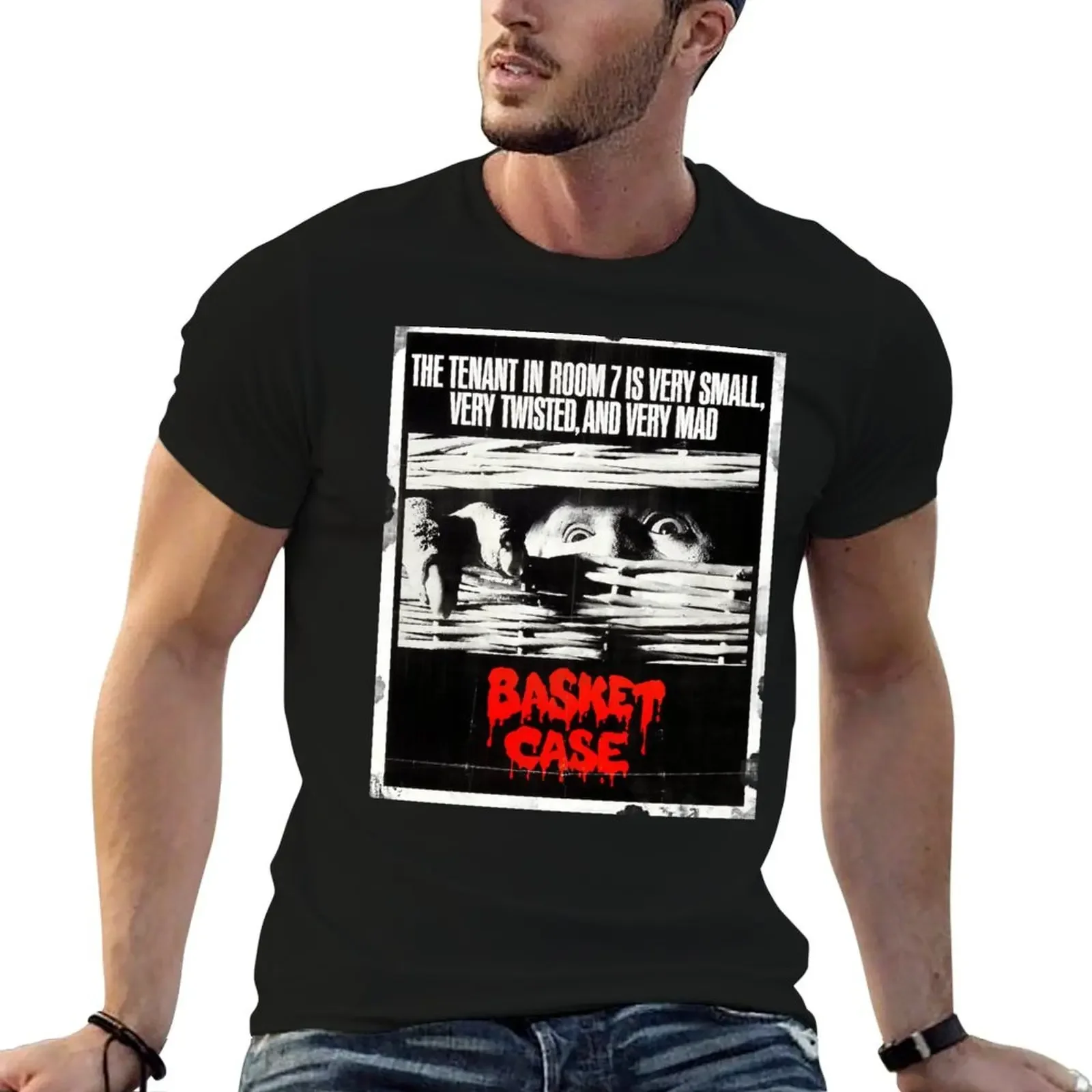 Basket Case TShirt 80s Horror Movie VHS Cover T-Shirt tees custom shirt mens designer t shirt