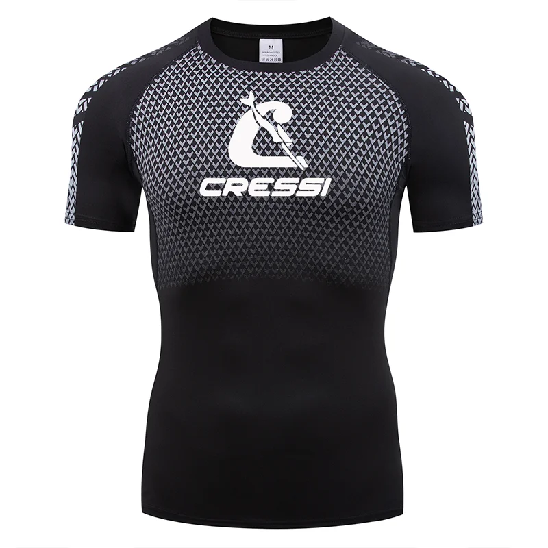 

Men's Short-sleeved Rashguard Upf 50 Sun Protection Surf Shirt Quick Drying Breathable Swimming Tight T-shirt Summer 2025 Sports