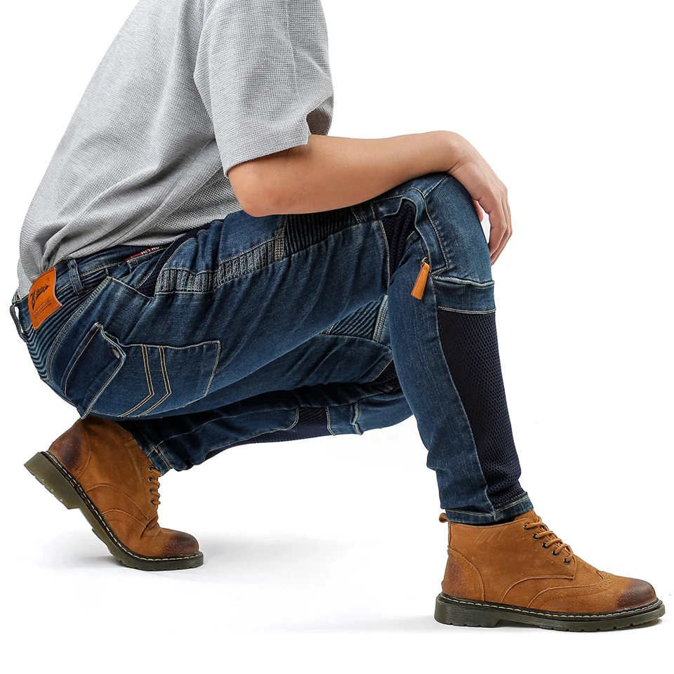 Kevlar Motorrad-Jeans für Herren Sommer-Fahrhosen Blaue Dirt-Bike-Hosen Abriebfest mit Netzbelüftung Langlebig – Detail 22