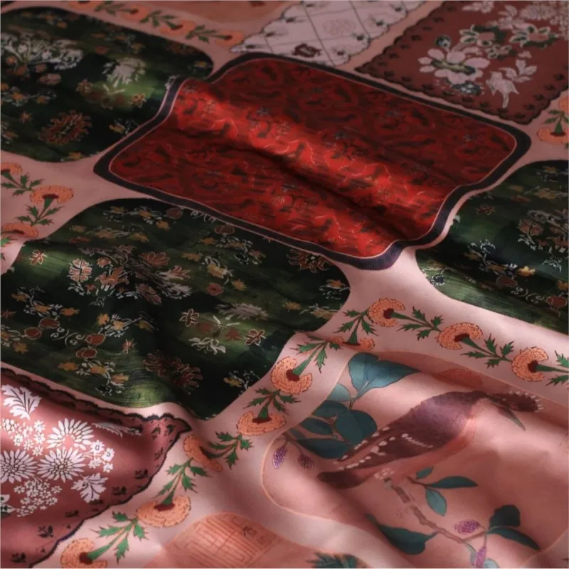 Double-sided satin small flower printed fabric for handicrafts wrapping home tie-dye embroidery light luxury
