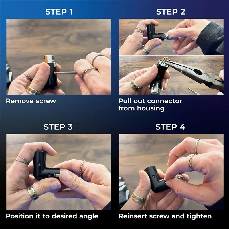 8Pcs 3Pin XLR Angle Adapter Adjustable Male To Female XLR 90 Degree Adapter 3-Pin Nickel Plating Connector For Audio