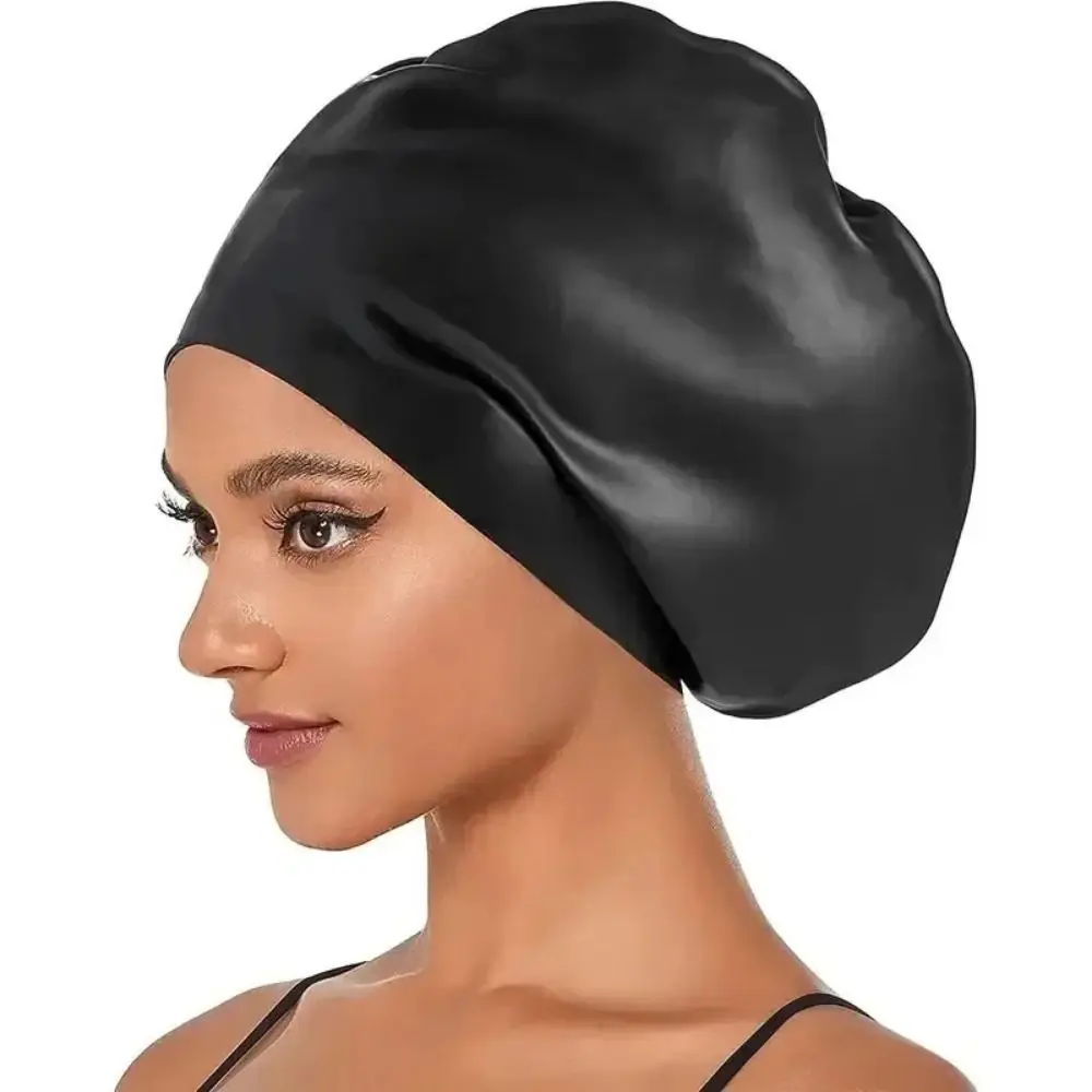 Elastic Silicone Swim Headgear Soft Thicken Design Waterproof Swim Cap Sunscreen Professional Snorkeling Cap Spearfishing