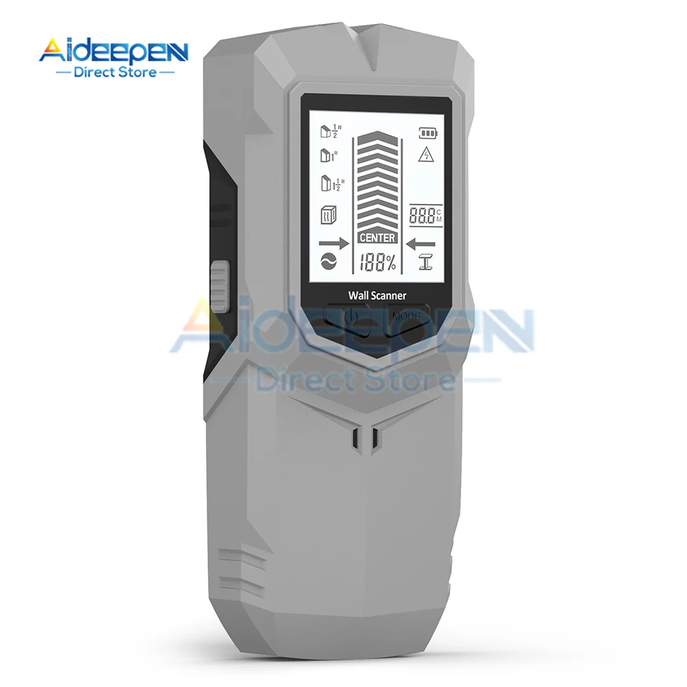 6 in 1 Stud Detector Wall Wood Scanner Digital Handheld Wall Detector Live AC Wires Cable PVC Water Pipe Metal Finder Scanner