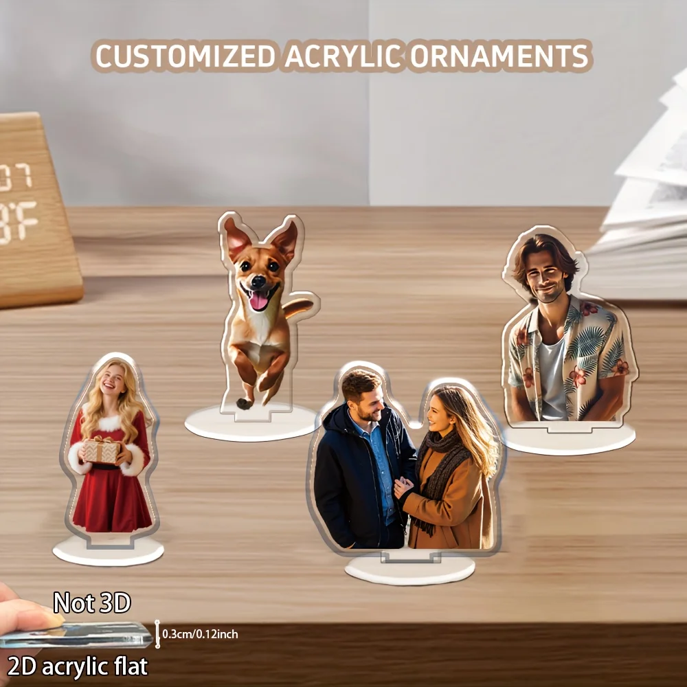 2D acrylic flat, 1pc/3pcs Customized acrylic photo ornaments, you can customize your favorite characters, couples, family pet ph