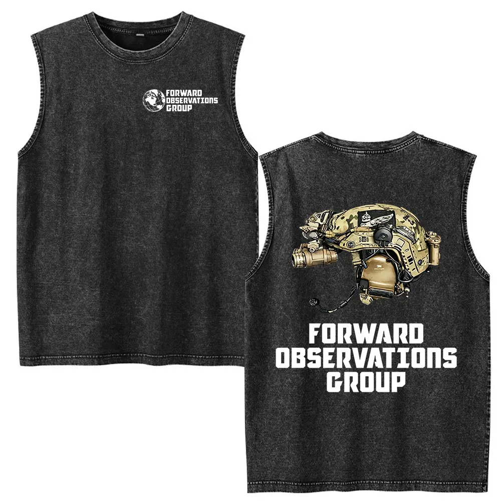 Forward Observations Group Skeleton Vintage Washed Vest T-Shirt Herren Damen Kleidung Lose ärmellose Tanktops T-Shirt Streetwear – Detail 5