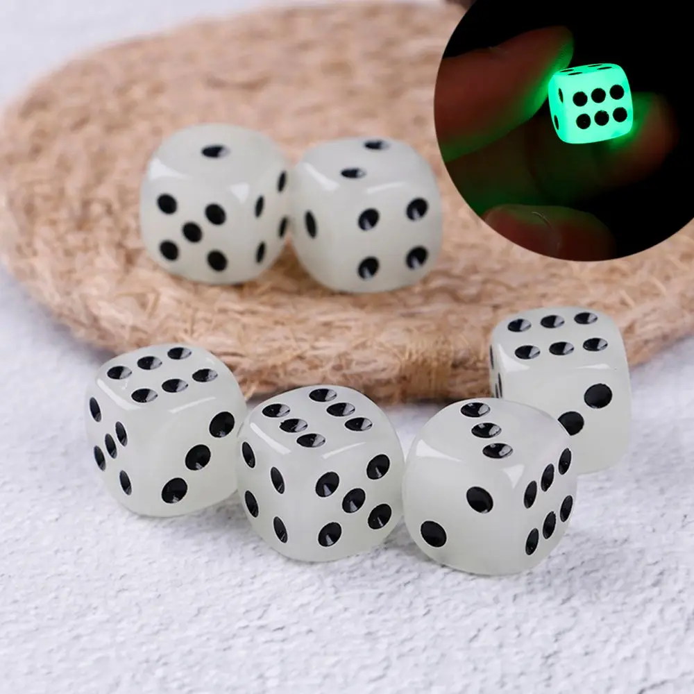 Party 6pcs Club Acrylic KTV Entertainment Noctilucent Game Dices Dice Board Game Gambling