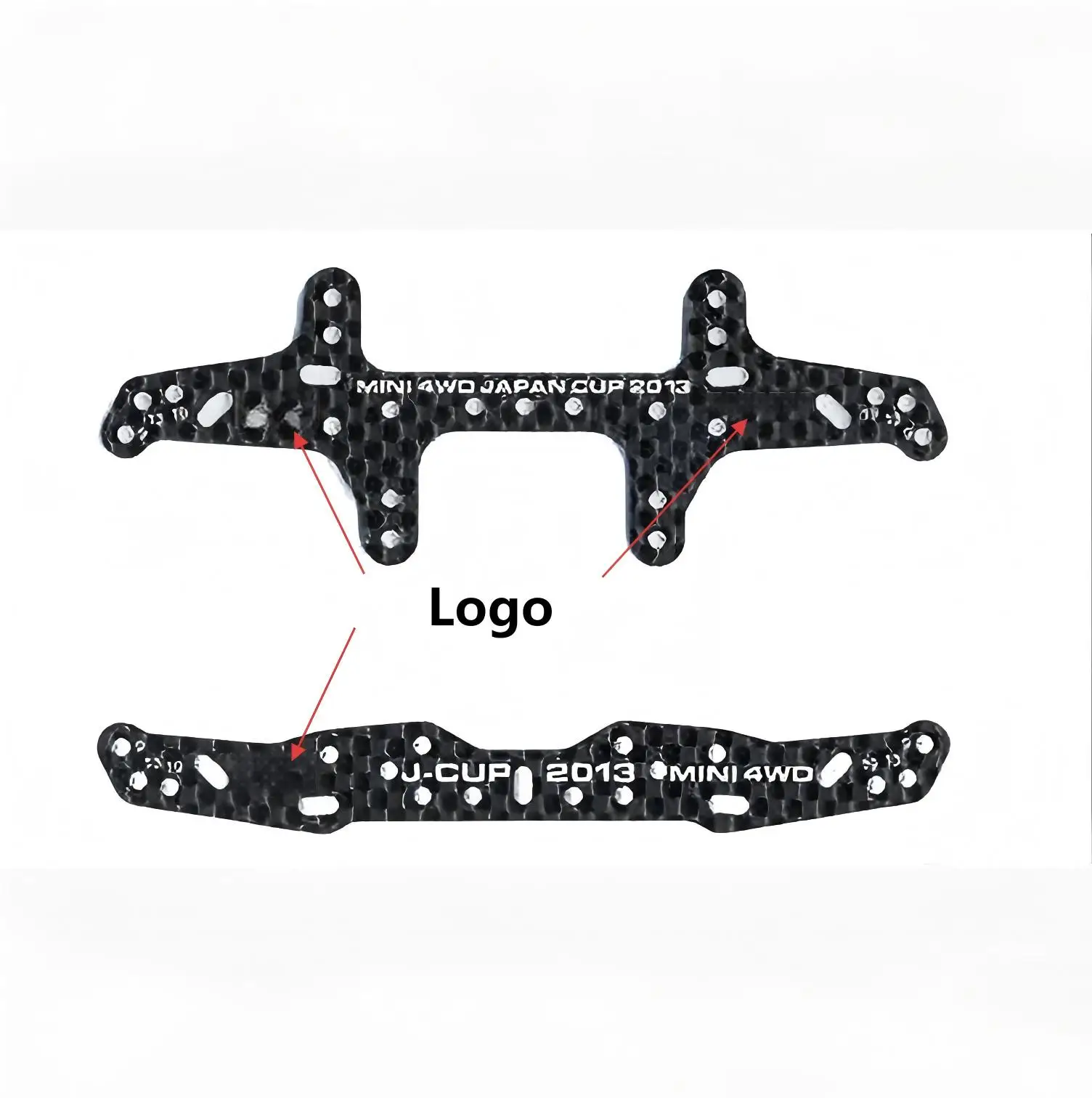 DIY 4WD Car Parts 2013 Carbon Fiber Engraved Front Spoiler + Rear Spoiler for Tamiya 94953/94954 Models