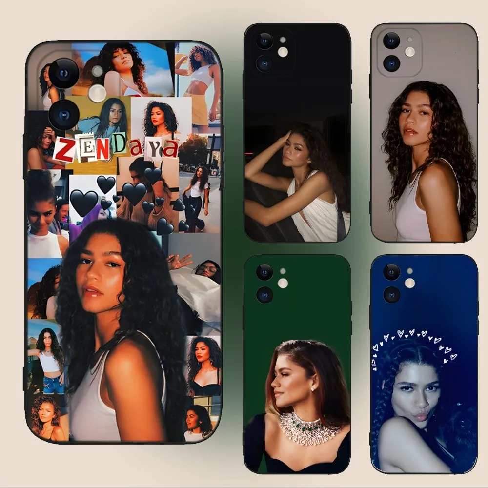 Z-Zendaya Phone Case For iPhone 15,14,13,12,11,Plus,Pro Max,XS,X,XR,SE,Mini,8,7 Soft Silicone Black Cover