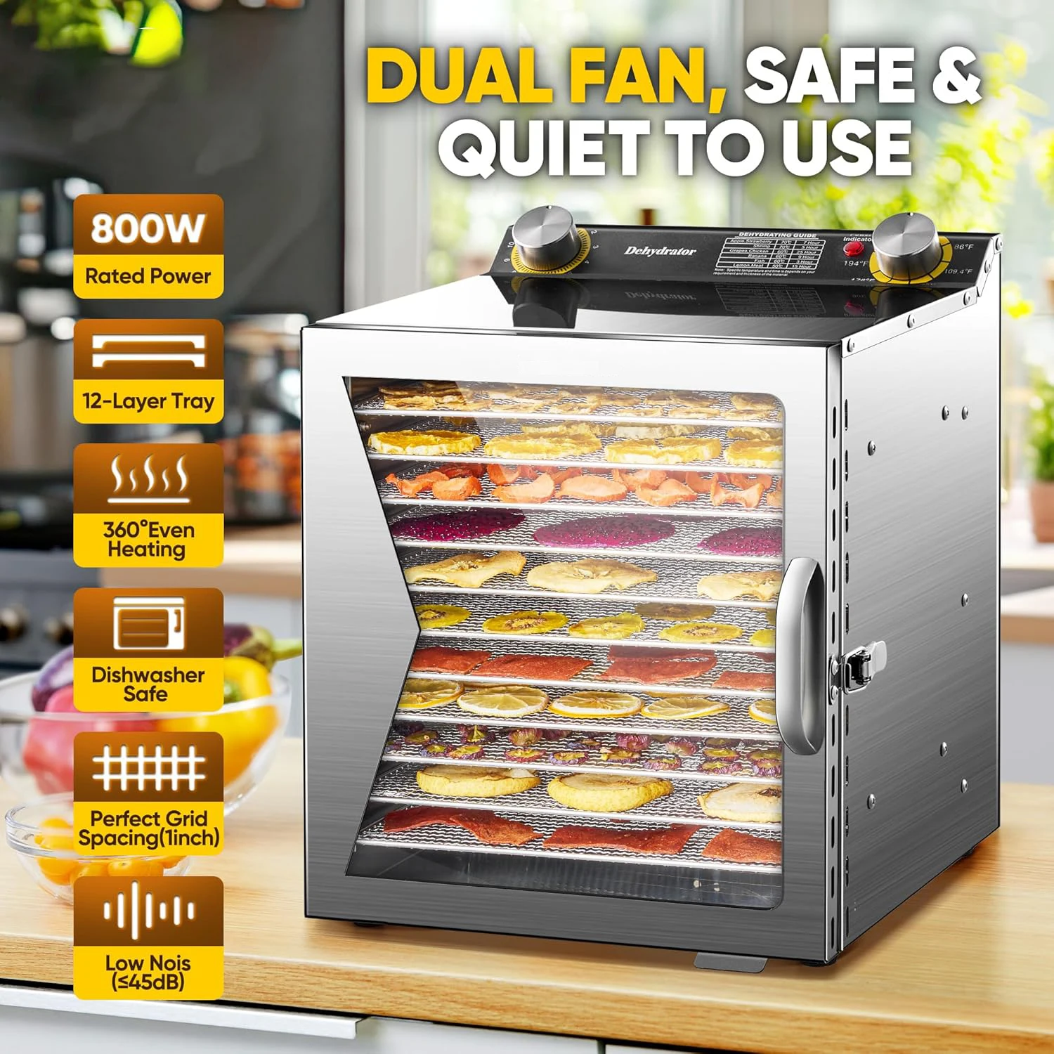Kommerzieller Edelstahl-12-Fac – Dehydrator Tray Electric Bewertung und Preis