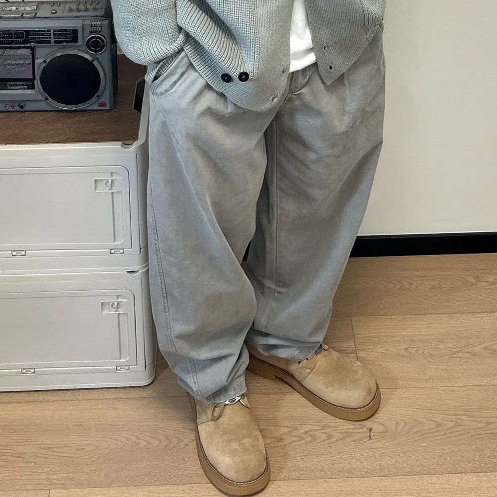 

Retro Japanese Sle Cleanfit Pure Cotton Work Trousers Men's Women's Waed Casual Loose Straight Leg Casual Pants