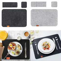 3pcs/Set Felt Dining Table Mat Washable Cup Coaster Table Mat Non-slip Mat Cutlery Storage Bags Insulation Placemat Home Decor